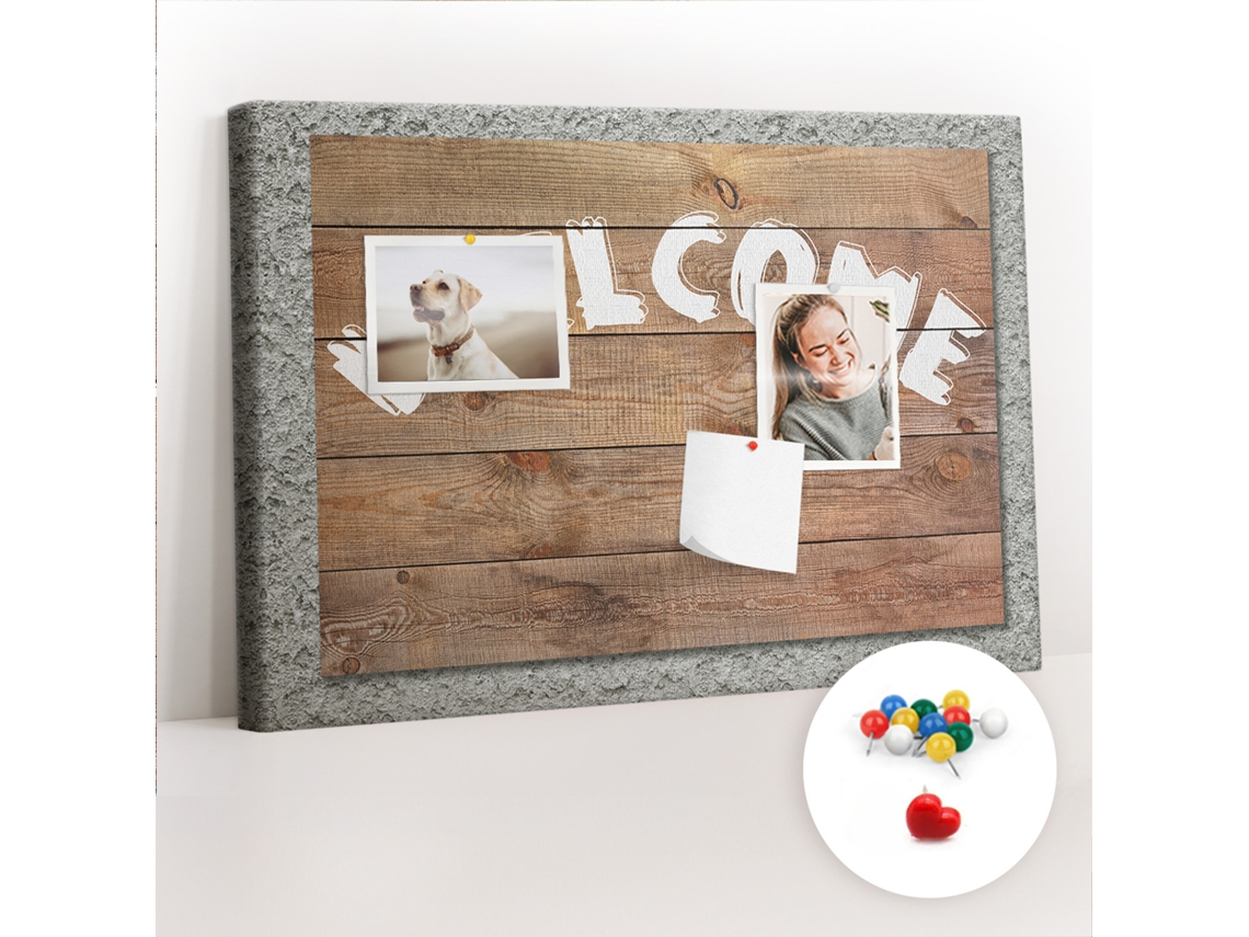 Quadro De Cortiça Com Impressão Quadro De Boas-vindas Para A Sala De Estar Espelharte (60x40 Cm)