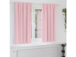 Vidaxl Cortinas Blackout Com Argolas 2 Unid. Rosa Bebé 175 X 140 Cm