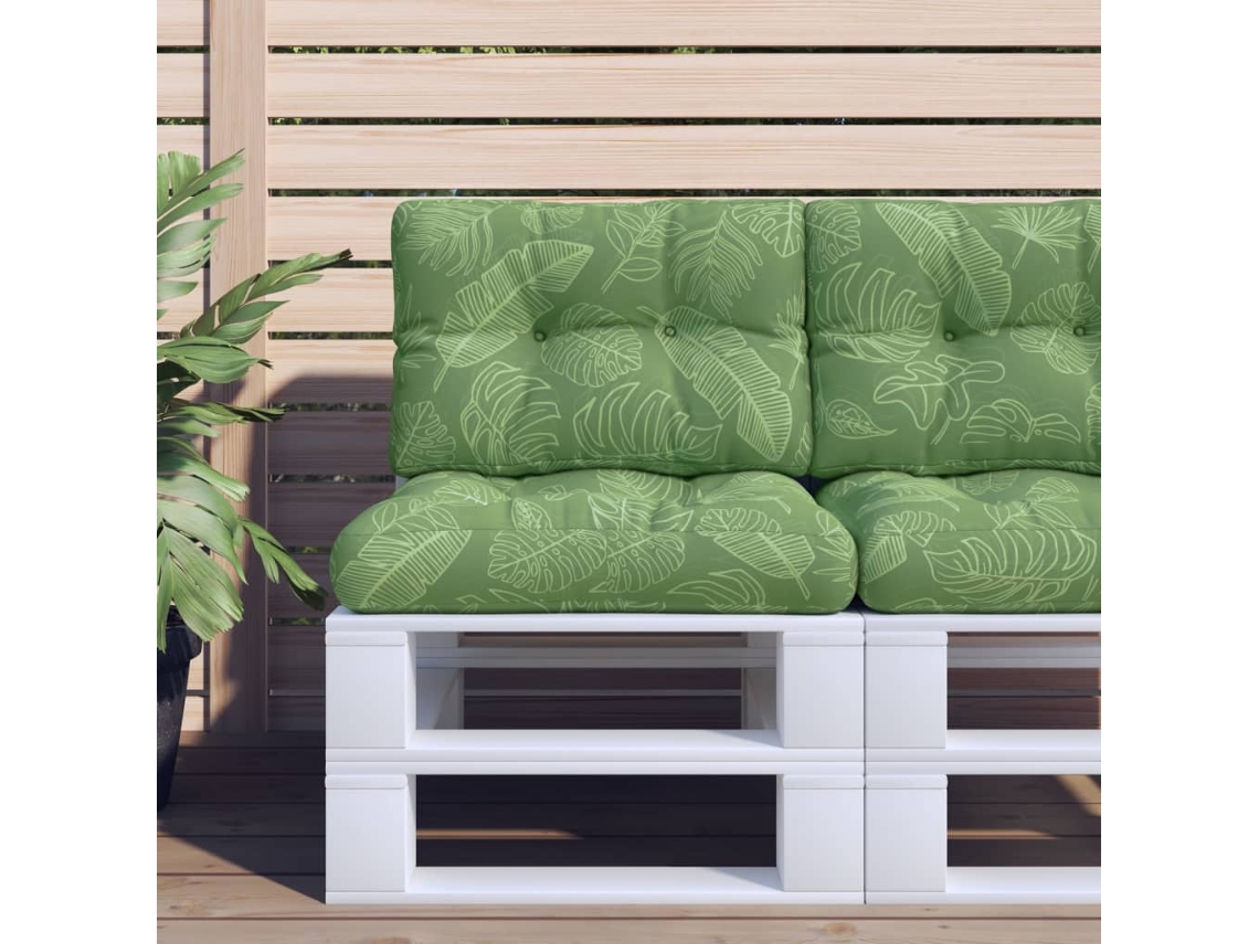 Conjunto de 2 Almofadões para Sofá de Paletes 2 Pcs tecido padrão de folhas HARLANV1