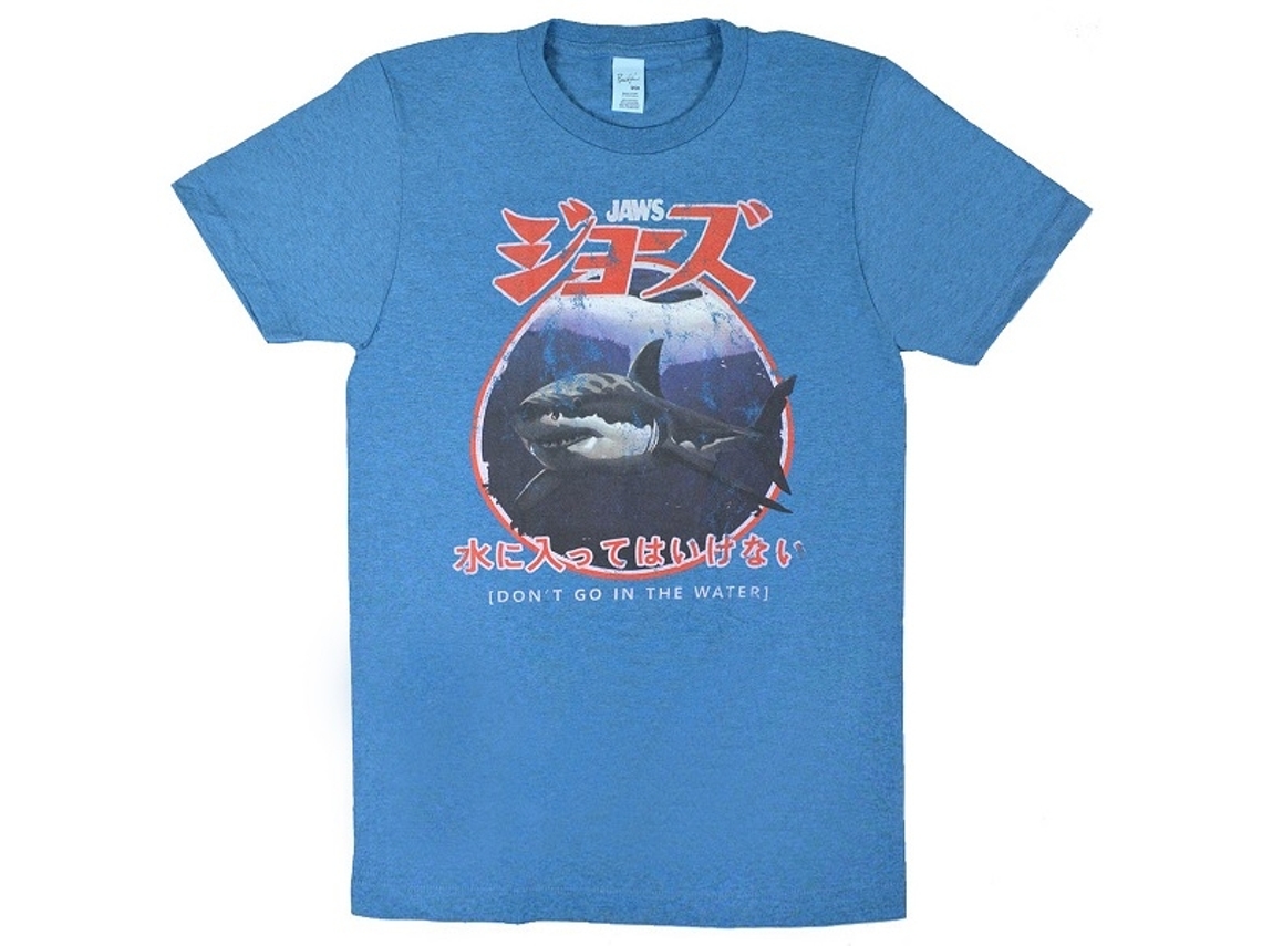Jaws Japanese Warning T-shirt Unisex Adults Size:m