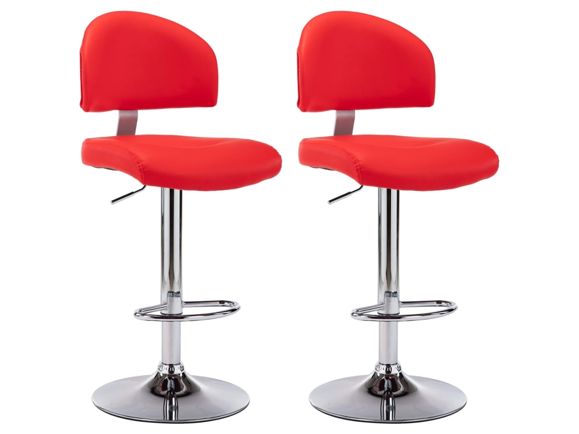 Bancos de Bar 2 Pcs Couro Artificial Vermelho MAISON EXCLUSIVE