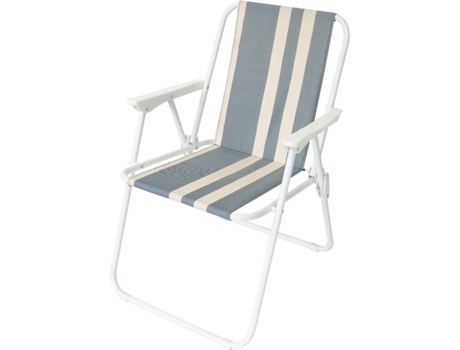 Banco  7247418 Branco (Tubo de metal e Lona - 38.5 x 25 x 33 cm)
