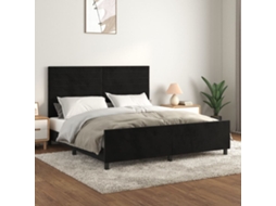 Vidaxl Estrutura de Cama C/ Cabeceira 180x200 Cm Veludo Preto