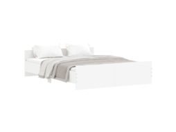 Bed Frame, Bed Frames Vidaxl Branco Madeira Processada (140 X 200 Cm)