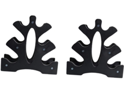 Suporte para Halteres Besportble de 2 Peças, Pp Preto, Design Tripé, 3 Níveis, Antiderrapante, Protege o