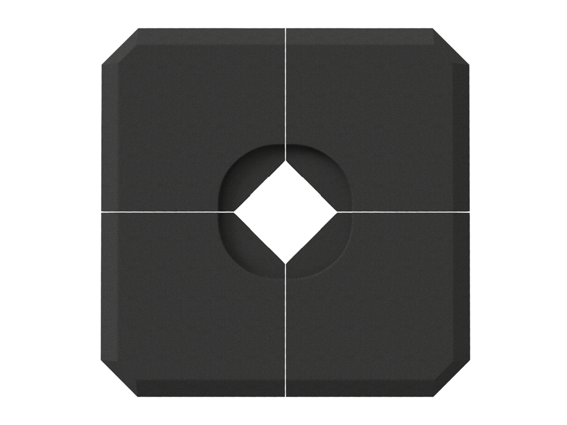 Base Para Guarda-sol De 4 Peças, Preenchível Com Água Ou Areia, Para Bases Cruzadas De 100x100cm, Preta.