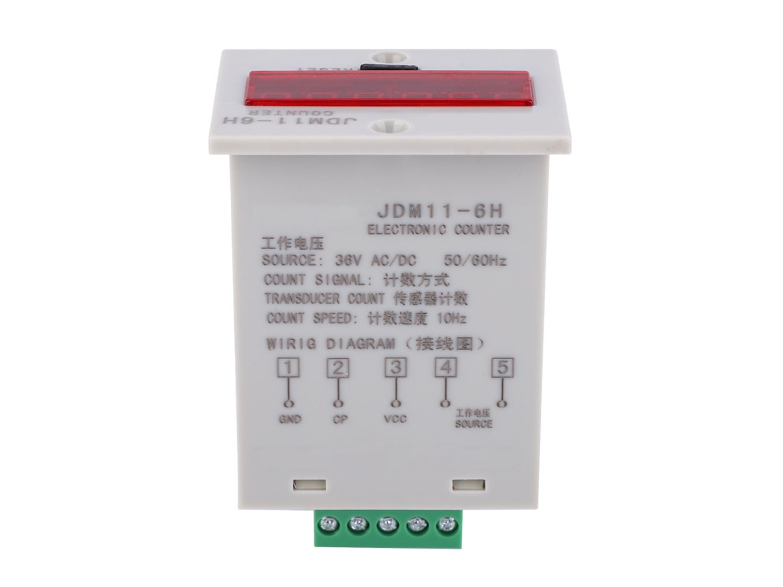 Contador eletrônico jdm11 6h 6 dígitos display led com memória de falha de energia ac/dc36v S/MARCA