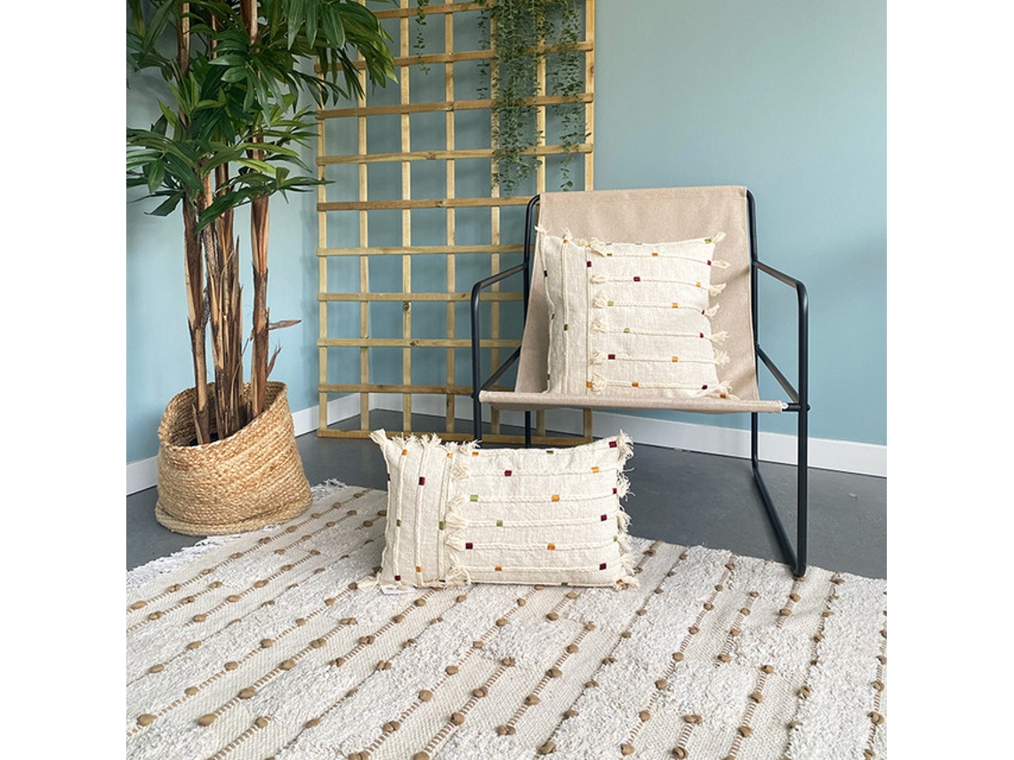 Capa de Almofada MEVAK LIVING Branco (Algodão - 45x45 cm)