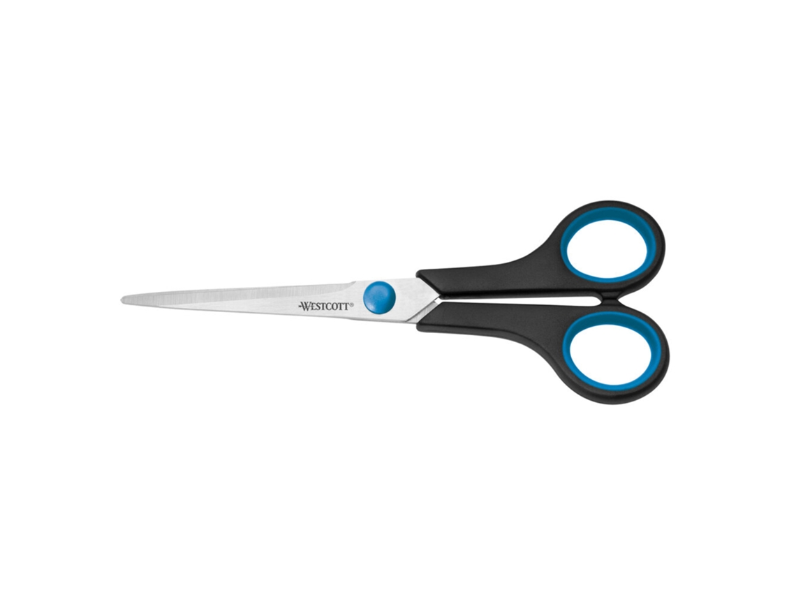 Tesoura WESTCOTT Soft Grip Easy 17 Cm Aço Preto e Azul