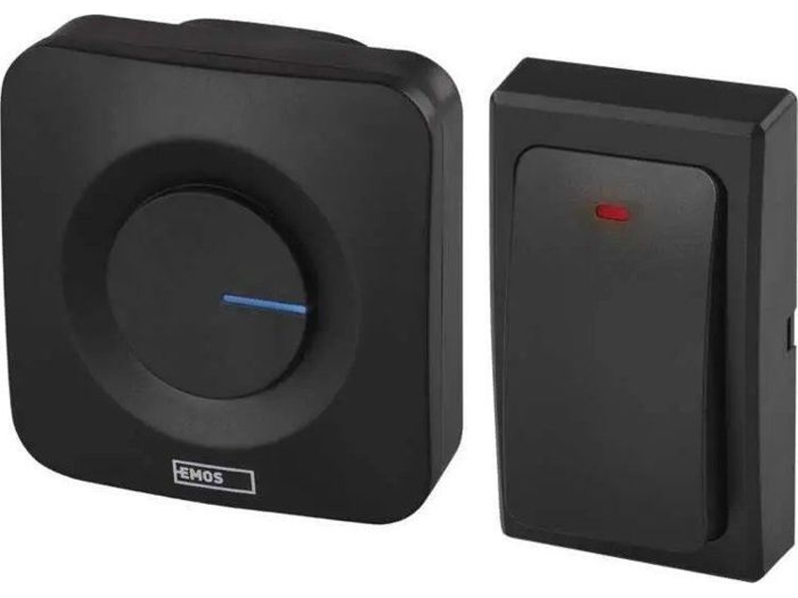 Sonnette Carillon Kit De Campainha Emos P5729b Campainha Sem Fio Ac, Botão Sem Bateria, Preto
