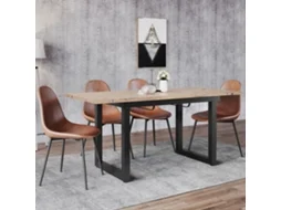 Mesa De Jantar Extensível, C140/180l80a75, Estilo Industrial, Retangular, Mesa De Centro/lazer, Mesa De Jantar Moderna E Simples Em Ferro BAGOLY