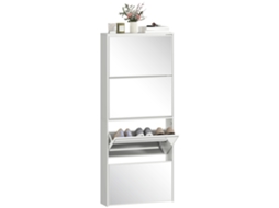 Sapateira Estreita BTFORUS 17x146 cm em Madeira Cor Blanco para Entrada com Design Moderno e Prático