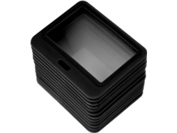 Lurelia Porta-crachá Transparente Horizontal Dupla Face Em Plástico Preto 15 Peças Para Escritório E Escola