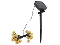 Luzes de Cadeia Solar com 20 LEDs Globos Dourados