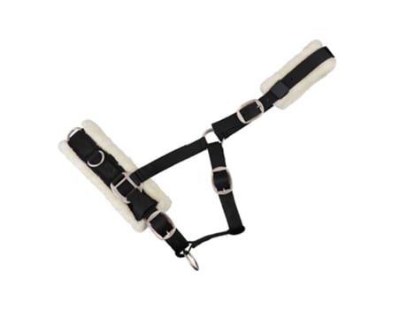 Adestramento com Focinheira Forrada em Shearling Nylon Beigeusg