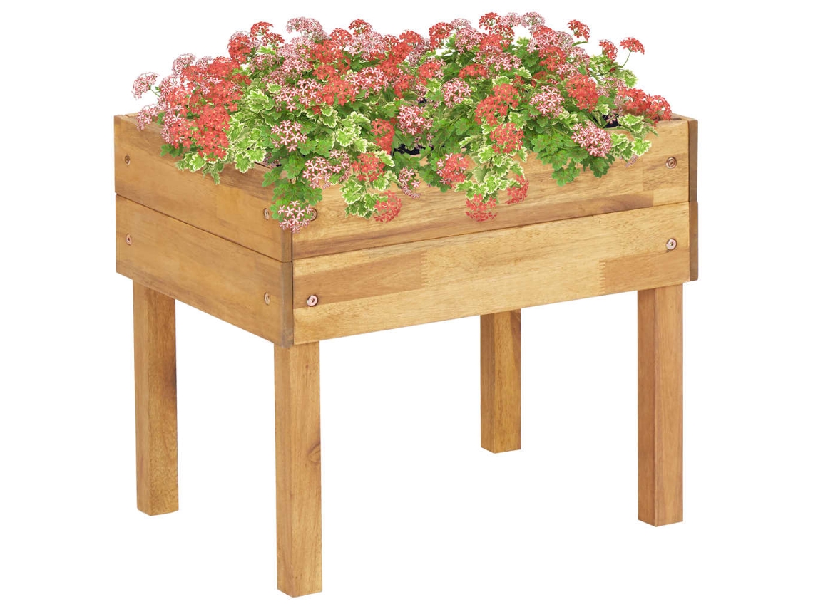 Vidaxl Vaso De Jardim Elevado 50x40x45 Cm Madeira Acácia Maciça