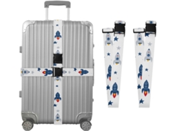 Conjunto De 2 Cintas Bagagem Personalizadas Rockets Star Para Malas Com Fivelas Ajuste