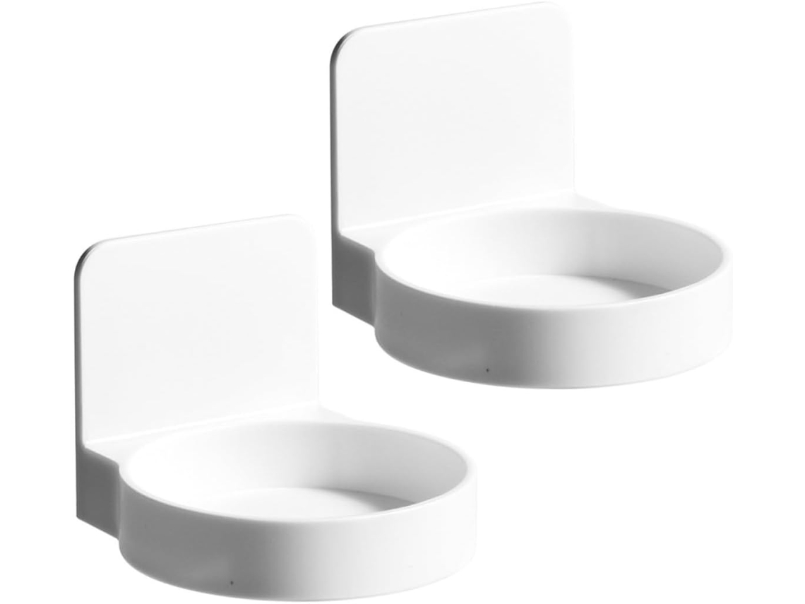 Conjunto De 2-prateleiras Adesivas Parede Para Banheiro, Suporte Para Shampoo E Copo Artigos De Higiene Pessoal Sem