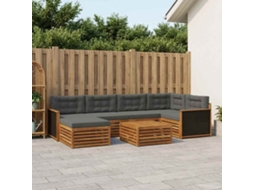 Vidaxl Conjunto De Sofás Para Exterior 7 Pcs Natural E Antracite