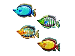 Peixe De Metal 3d Decorativo Com Pintura Manual, Ideal Para Decoração Interior E Exterior, 30cm, 2 Unidades