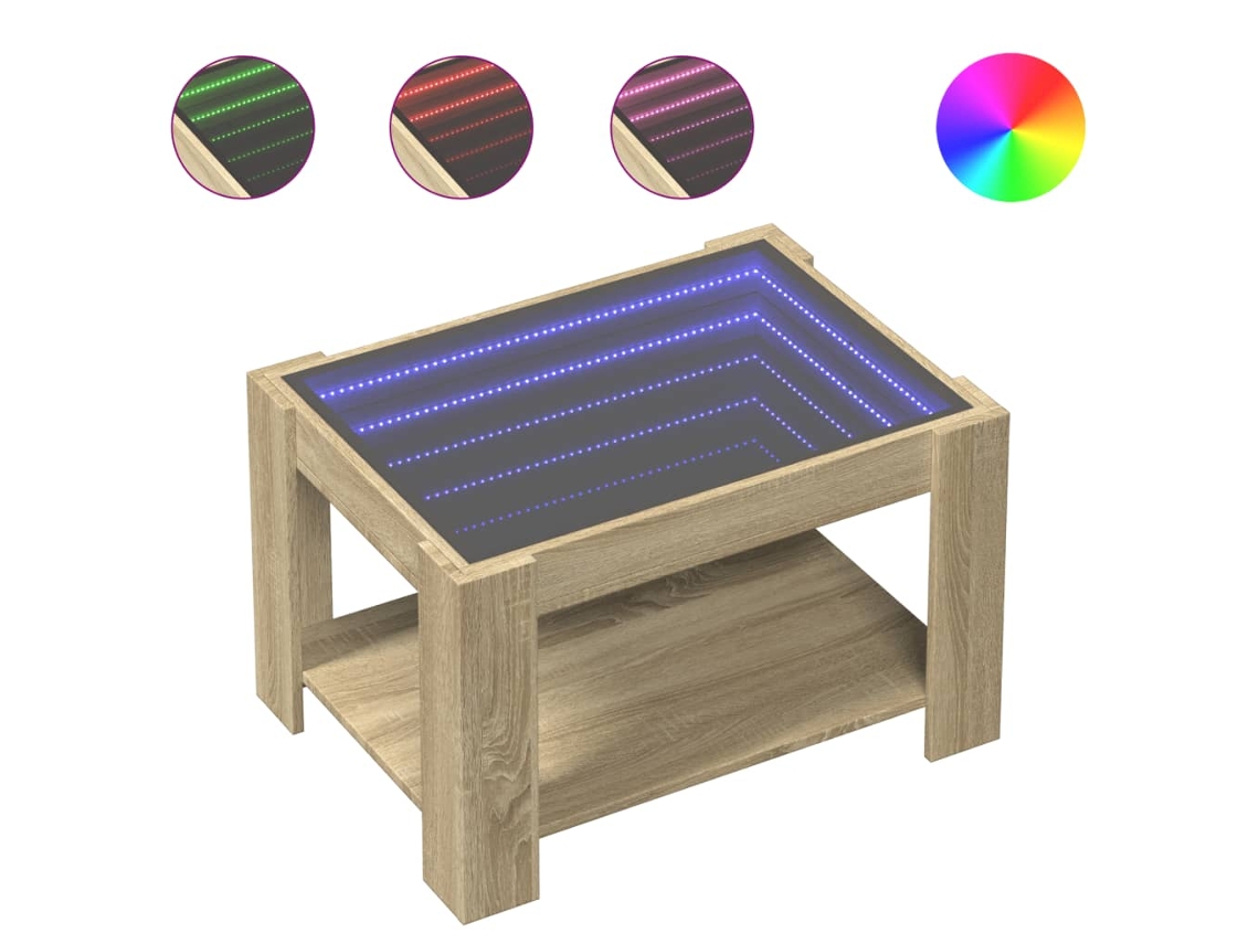 Mesa de Centro com Leds MAISON EXCLUSIVE Derivados de Madeira (73x53x45 cm)