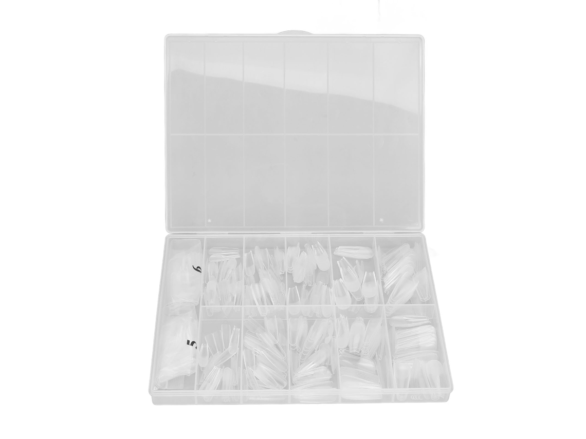 Rebe-504 Unhas Postiças Ultrafinas Semi-foscas Transparentes Tipo 10 para Salão de Beleza e Uso Doméstico