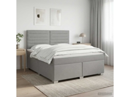 Vidaxl Cama Box Spring Com Colchão Cinzento-claro 140 X 200 Cm Tecido