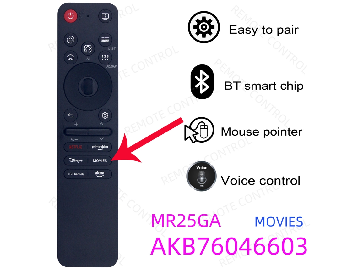 Comando de TV para LG Mr25ga AKB76046603 com controle de voz e air mouse XIAOMOYU