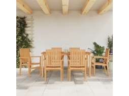 Vidaxl Conjunto De Jantar Para Jardim 7 Pcs Madeira De Teca Maciça