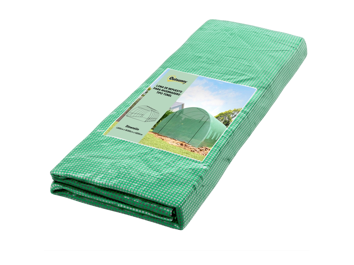Capa de Reposição para Estufa 600x300x200cm, tipo túnel, com 12 janelas, verde BTFORUS