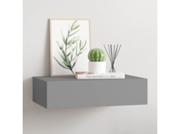 Vidaxl Prateleira De Parede Com Gaveta Mdf 40x23,5x10 Cm Cinzento