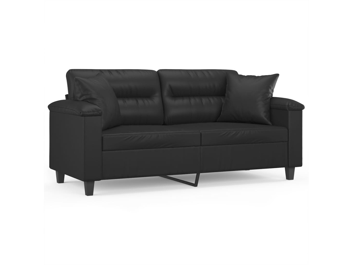 2-seater Sofa, 2-seater Sofas Vidaxl Preto Couro Artificial (n/a)
