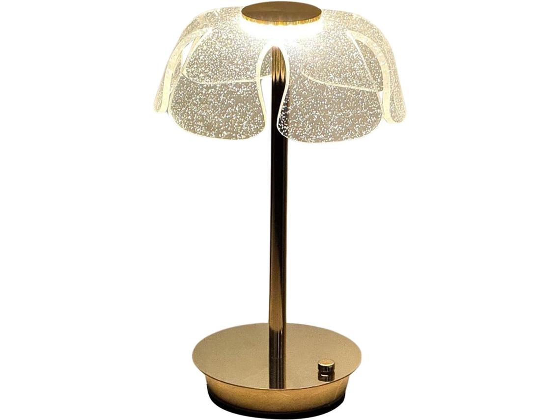 Luminária De Mesa Recarregável | Luminária De Mesa Sem Fio Com Decoração Floral | Iluminação Ambient Gokoco