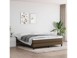 Vidaxl Estrutura De Cama Com Molas 180x200 Cm Tecido Castanho-escuro