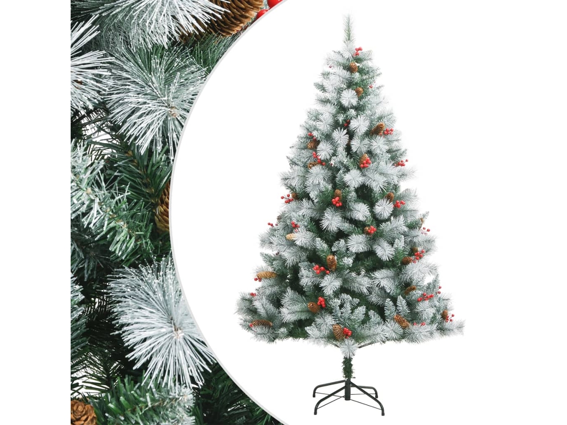 Vidaxl Árvore De Natal Artificial Articulada C/ Pinhas E Bagas 240 Cm