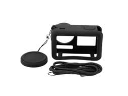 Silicone Case For Dji Osmo Action 4 3 Action Camera Soft Protective Silicone Case Sleeve With Neck Strap Lanyard Black LAXISCREED
