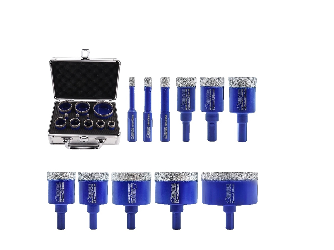 Kit De Brocas De Diamante, Aplicação Versátil, Fácil De Usar, 11pcs Com Caixa, Cano Triangular