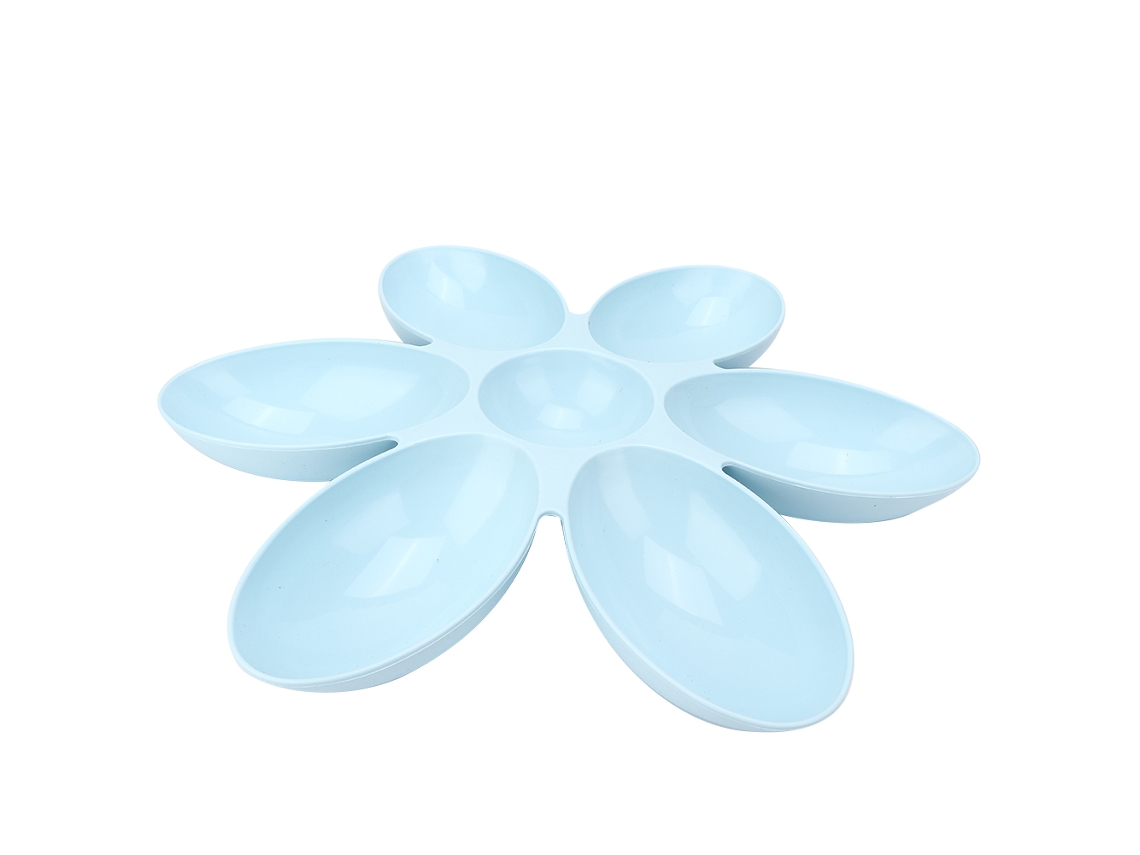 Comedouro Múltiplo para Gatos, com Base Antiderrapante, 6 Compartimentos, Formato de Pétala de Flor, Feito de Material Seguro AQUAFORGE