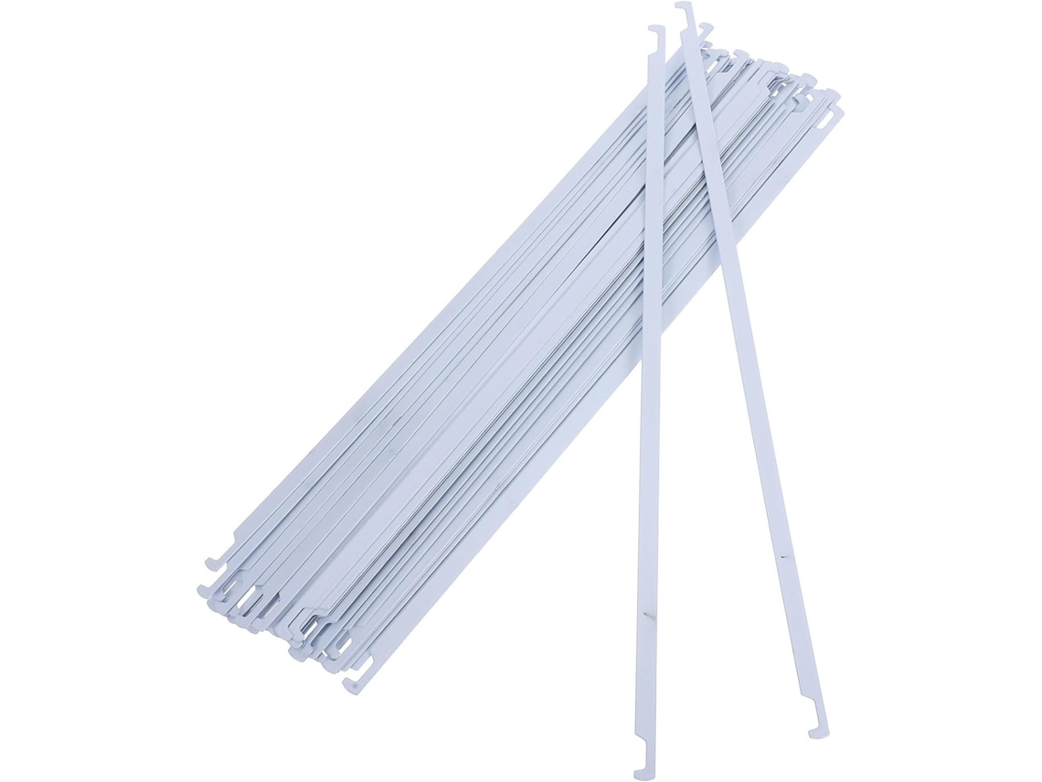 Barras Pastas Suspensas, 50 Peças, Metal Branco, 32, 5cm