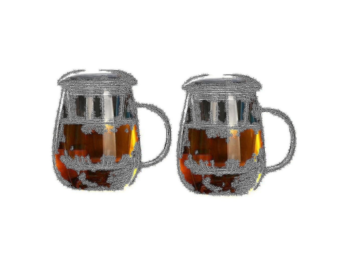 Conjunto De 2 Canecas Chá 550ml Com Tampa E Filtro, Xícaras Café, Para Chá, Caneca Cerveja, Escritório, Utensílio Bebidas, Copo Vi Aquaforge