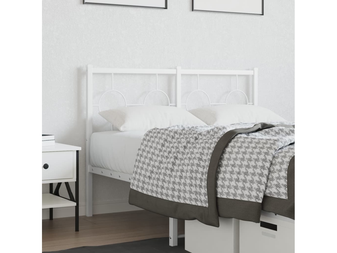 Vidaxl Cabeceira De Substituição 120 Cm Metal Branco