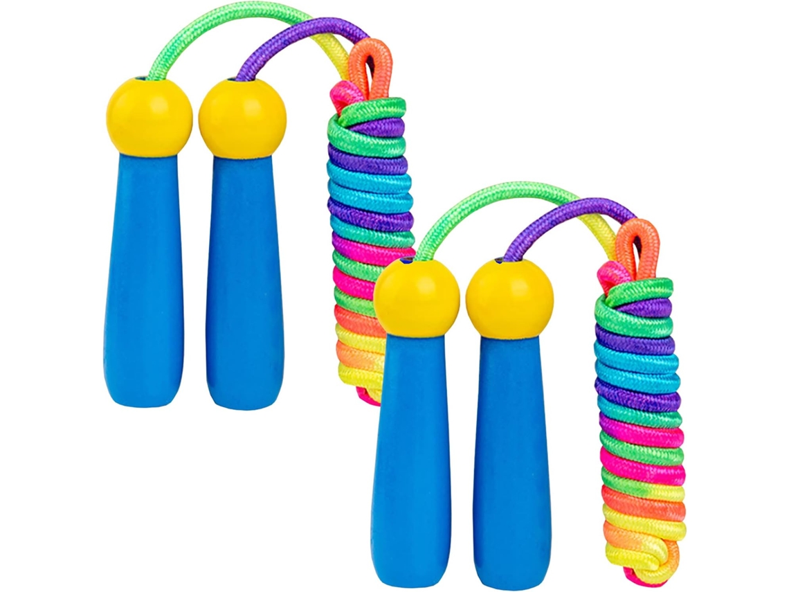 Corda De Pular Para Crianças , Pacote Com 2 Corda De Algodão Ajustável Com Aquaforge (azul)
