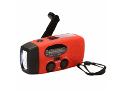 RÁDIO SOLAR AQUAFORGE com manivela, lanterna, bateria de 2000mah, SOS, vermelho