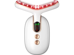 Massageador De Pescoço E Rosto Ferramenta De Contorno Facial Para Cuidados Com A Pele E Queixo Duplo Com Vibração Energia Térmica Branco Bestvite