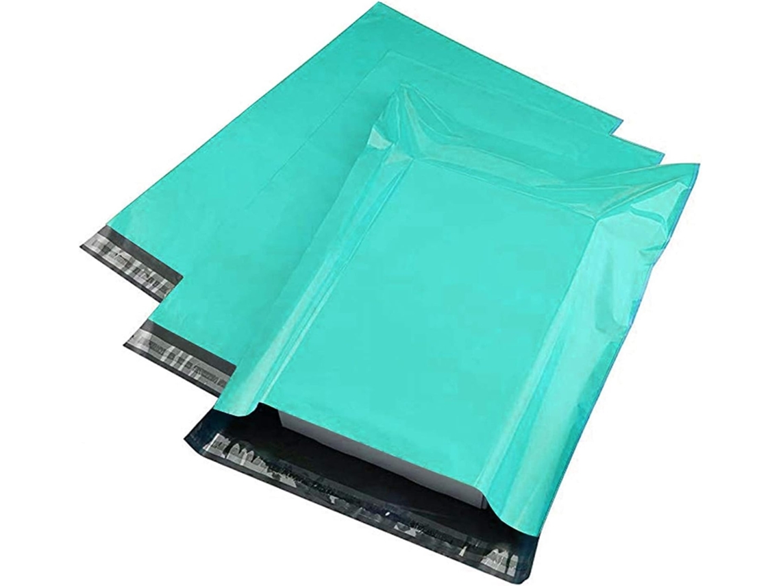 Saco De Courrier 100pcs Verde Teal Eco Poly Mailers Expedição Autoadesivo Pacote Correio Envelopes Mailer