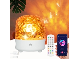 Luminária Ocean, Com Projetor De Teto Com 16 Cores Rgb, Mini Alto-falante E Controle Remoto (branca)