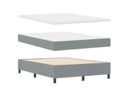 Conjunto 1 Cama Box Vidaxl Cinzento-claro Tecido (140 X 200 Cm)