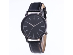 Reloj De Pulsera De Cuero Pu Para Hombres Con Dial Negro Zhoulianfa