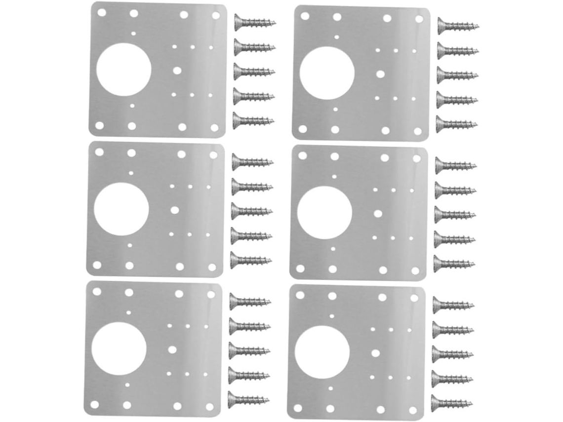 Conjunto De 6 Placas Reparo Aço Para Armários Cozinha Com Fixação