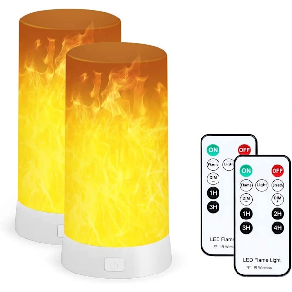 Lâmpada Led Recarregável Via Usb com Efeito de Chama, À Prova D'água e com Intensidade Ajustável, Controlada por Controle Remoto BRILVIBERA
